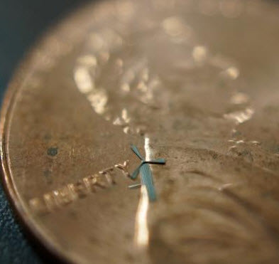 Image of a micro-windmill on a penny