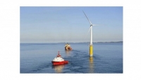 The Hywind floating wind turbine is towed to its final offshore destination PHOTO: Øyvind...