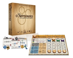 Photo of chemistry-based board game, “Compounded”
